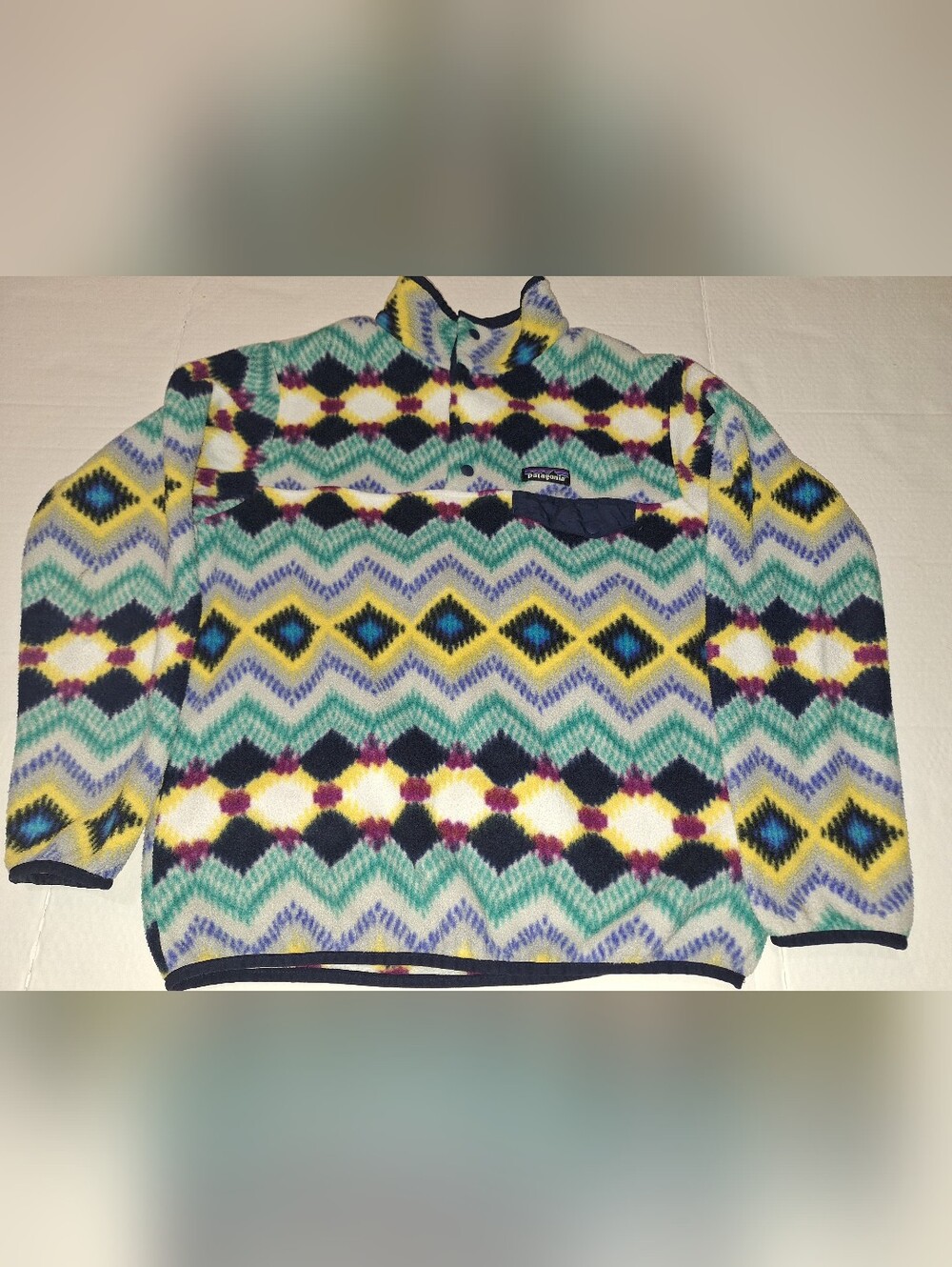 Patagonia Womens Synchilla Snap T Fleece Timber Twist Aztec Pullover Size M